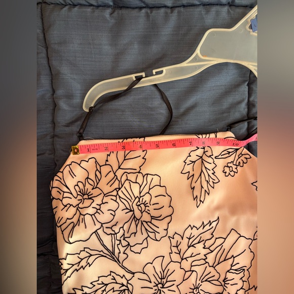 Next Up Pink Black Floral Ruffle Hem Midi Dress S - Picture 3 of 5